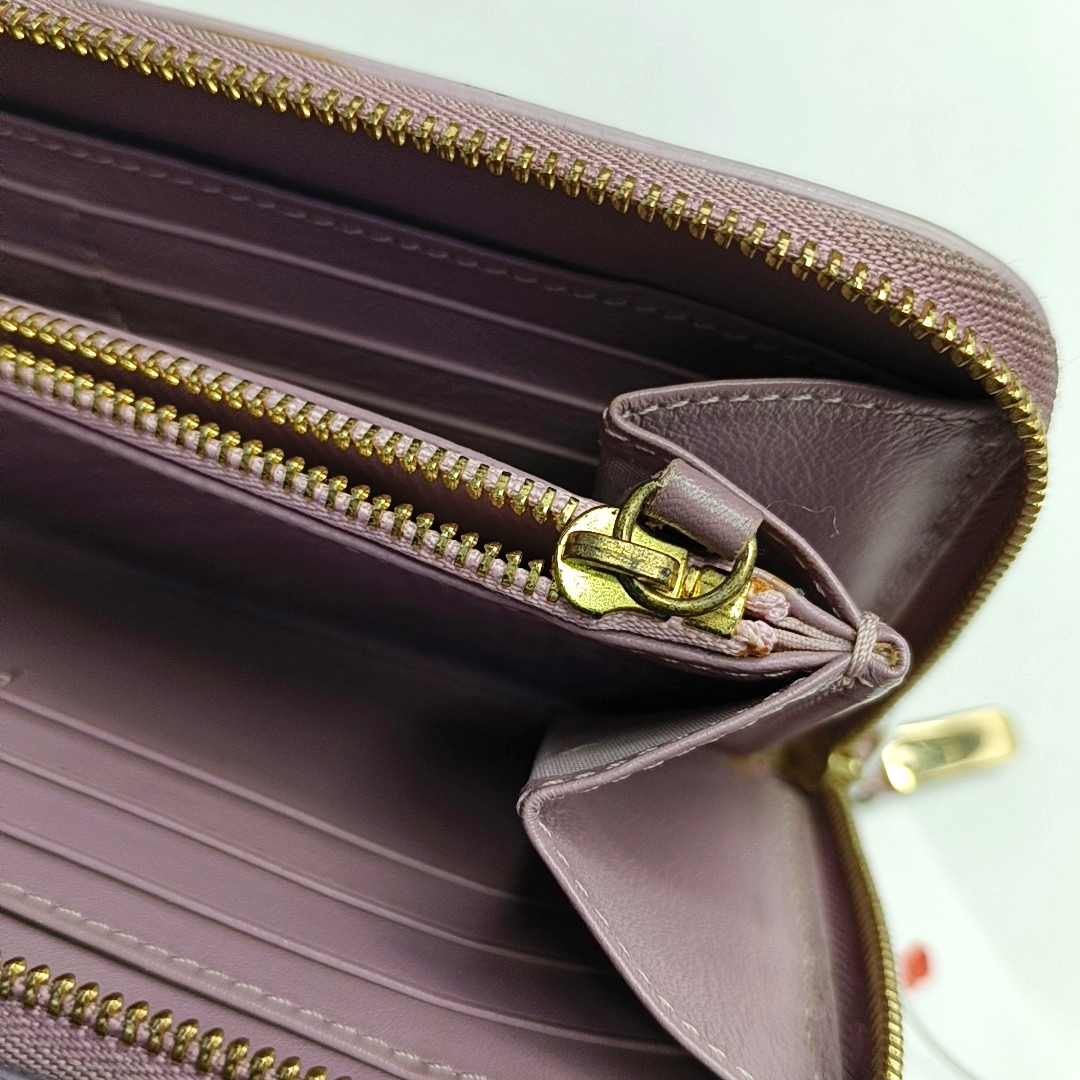 BURBERRY Light Pink Calf Leather Wallet Golden hardware-(SKU)-953079132