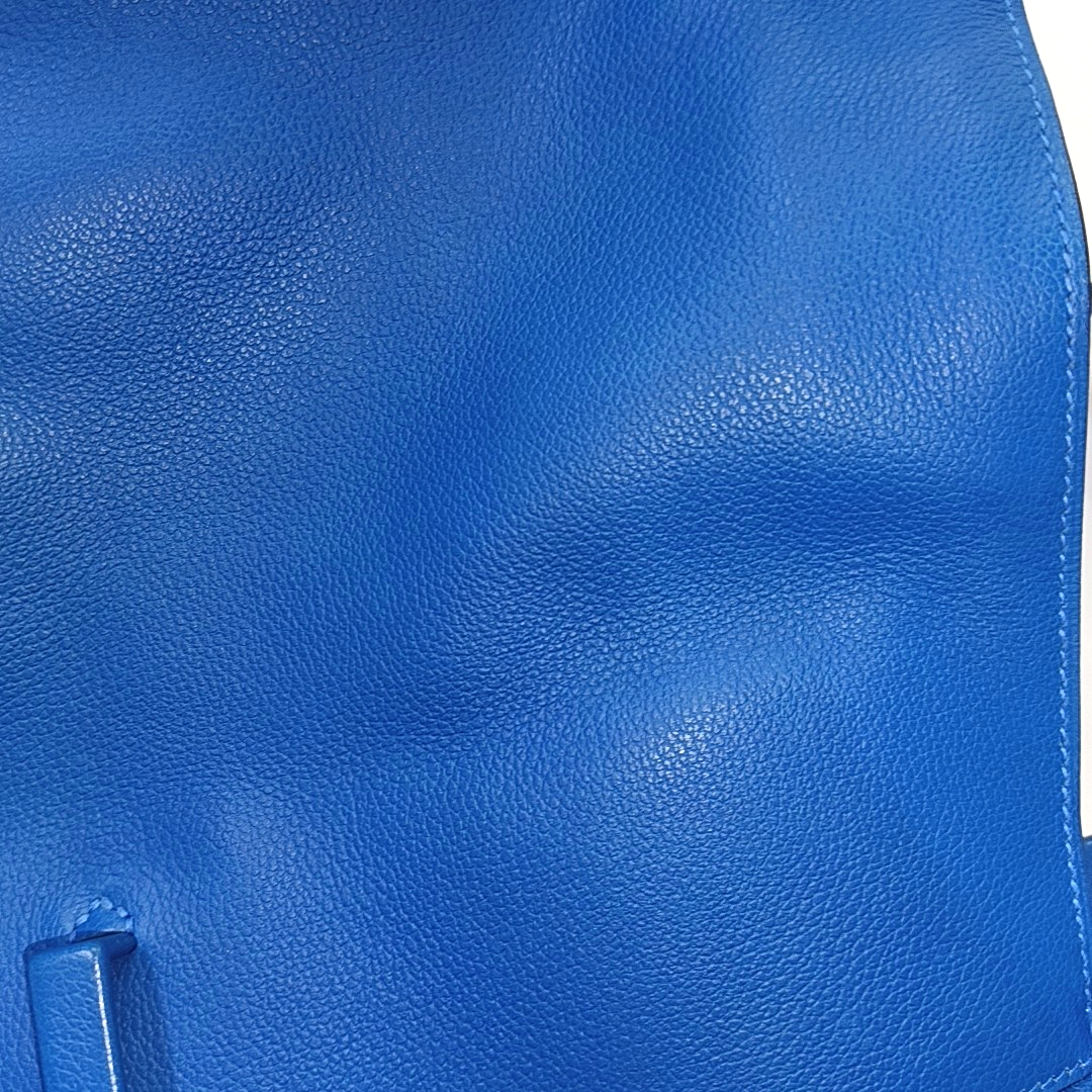 HERMÈS Etribelt Tanzanian Blue Evercolor Leather Tote Bag Silver Hardware 🅀 Stamp-(SKU)-931664662