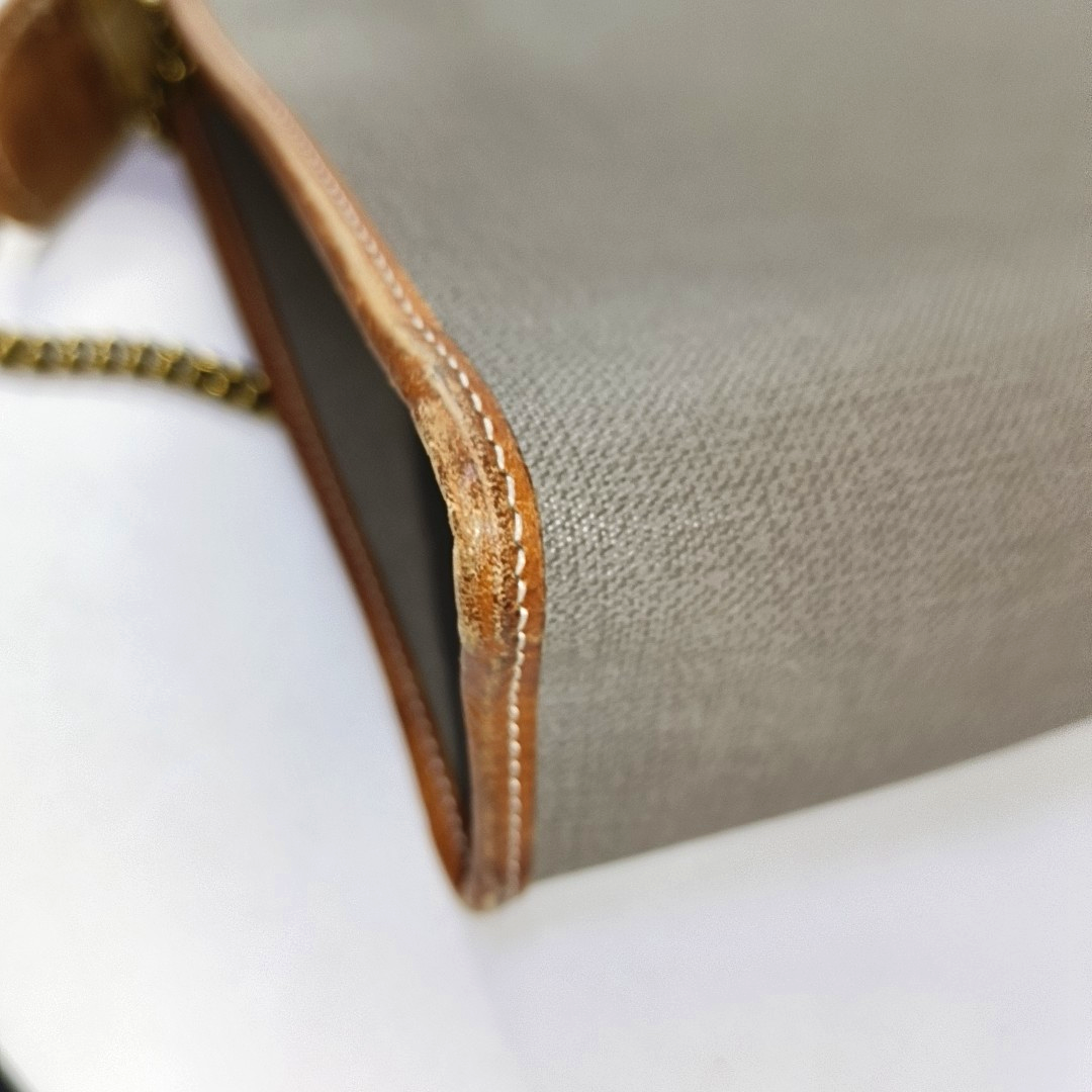 DIOR Gray Coated Canvas Crumpled Handbag Golden hardware-(SKU)-951570397