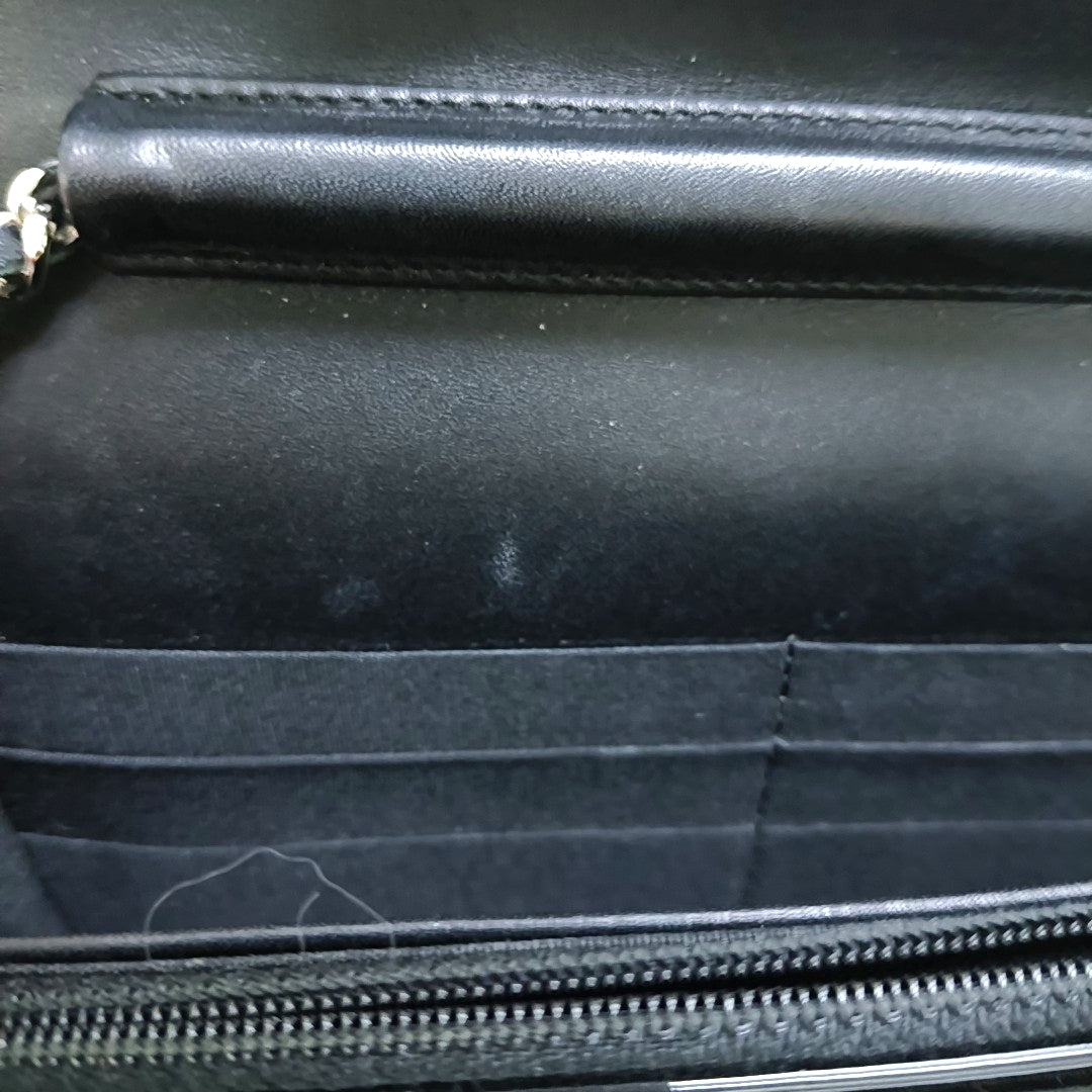 CHANEL WOC Black Patent Leather Quilted Crossbody and Single Shoulder Bag with Silver Hardware, 18 Clasps-(SKU)-969632821