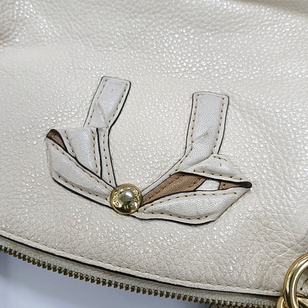 COACH KELSEY White Cowhide Single Shoulder Bag Crossbody Handbag Golden hardware Removable shoulder strap-(SKU)-14505078