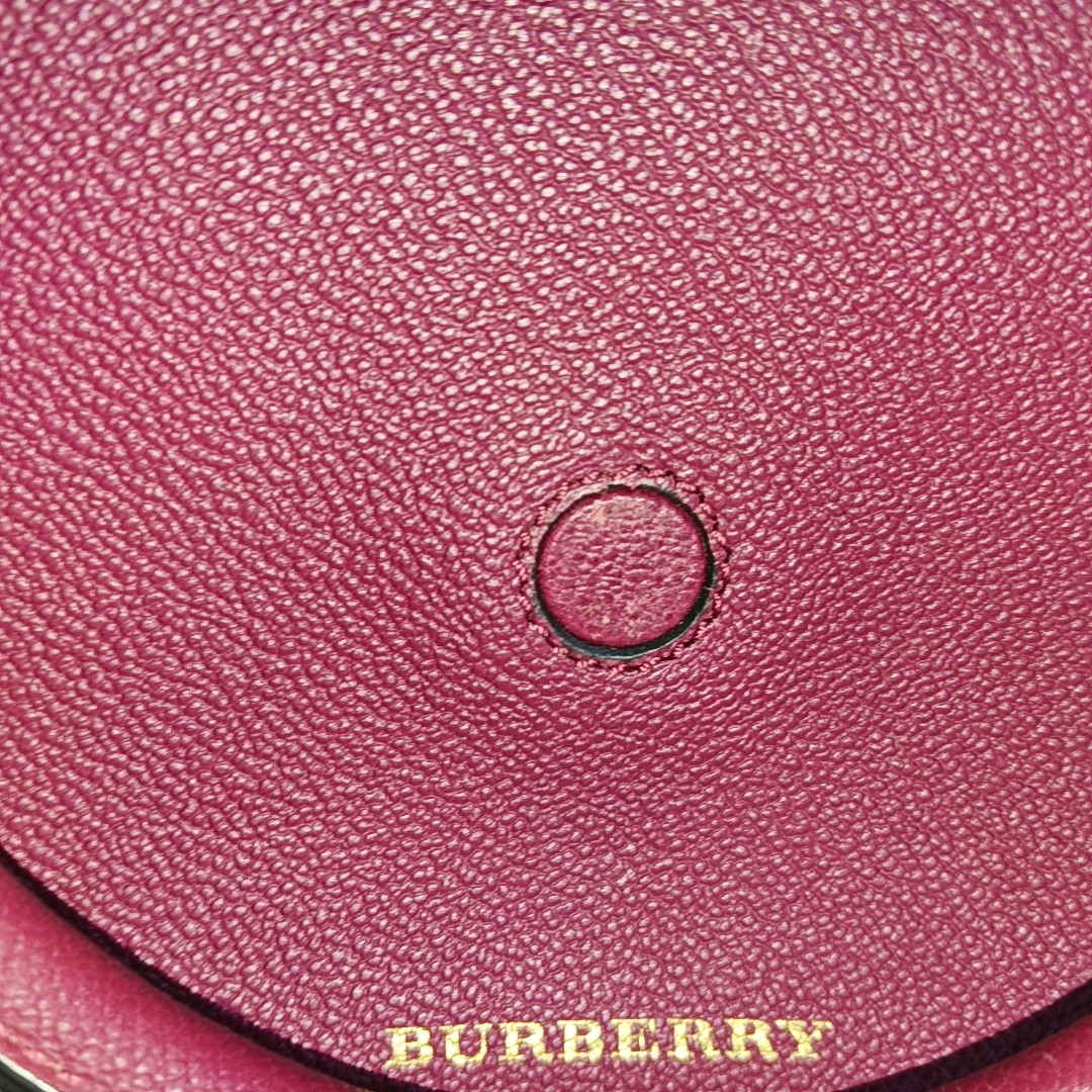 BURBERRY Buckle Burgundy Leather Single Shoulder Bag Golden hardware Removable shoulder strap-(SKU)-940108439