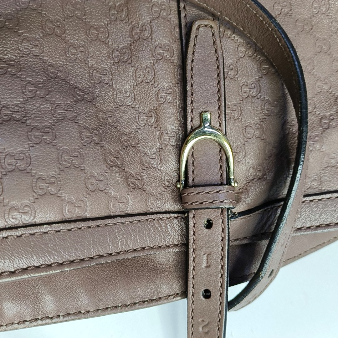 GUCCI Microguccissima Beige Cowhide Monogram Jacquard Shoulder Bag Crossbody Bag Golden hardware-(SKU)-945794351