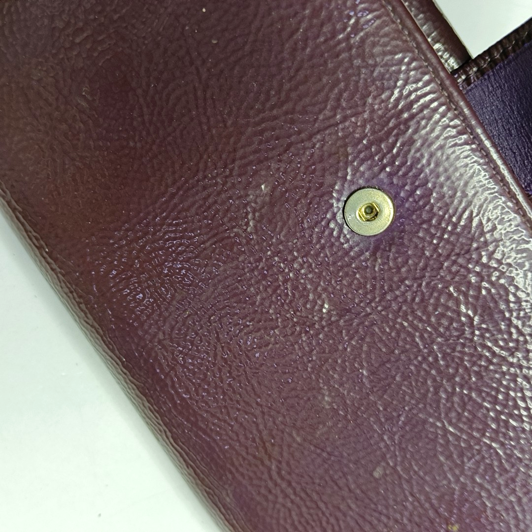 YSL Pink Purple Leather Embossed Wallet-(SKU)-954355726