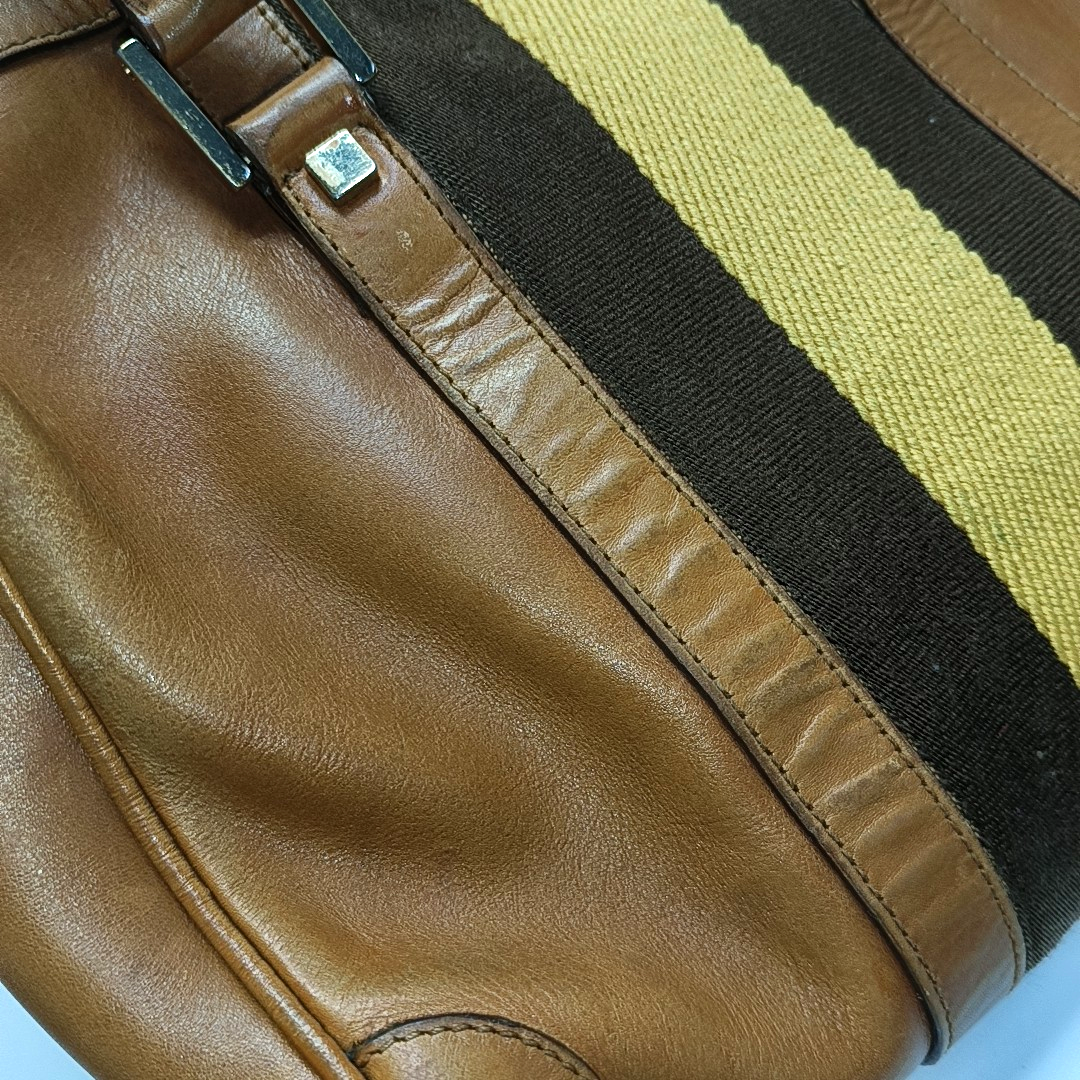GUCCI Brown Leather Tote Bag Shoulder Bag Golden hardware-(SKU)-932783273