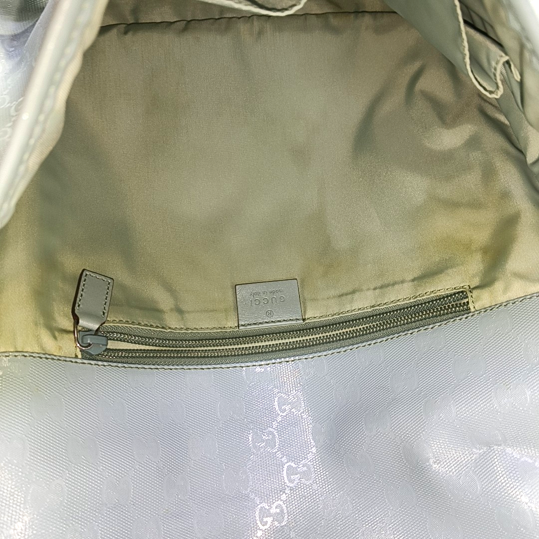 GUCCI Light Blue Coated Canvas La Vieille Russie Single Shoulder Bag Crossbody Bag Silver Hardware-(SKU)-958171840