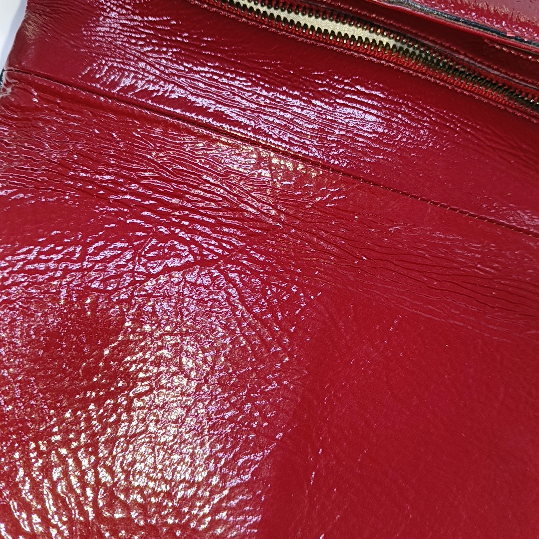 TOD'S Burgundy Patent Leather Quilted Single Shoulder Bag Ruthenium color hardware Removable shoulder strap-(SKU)-931990253