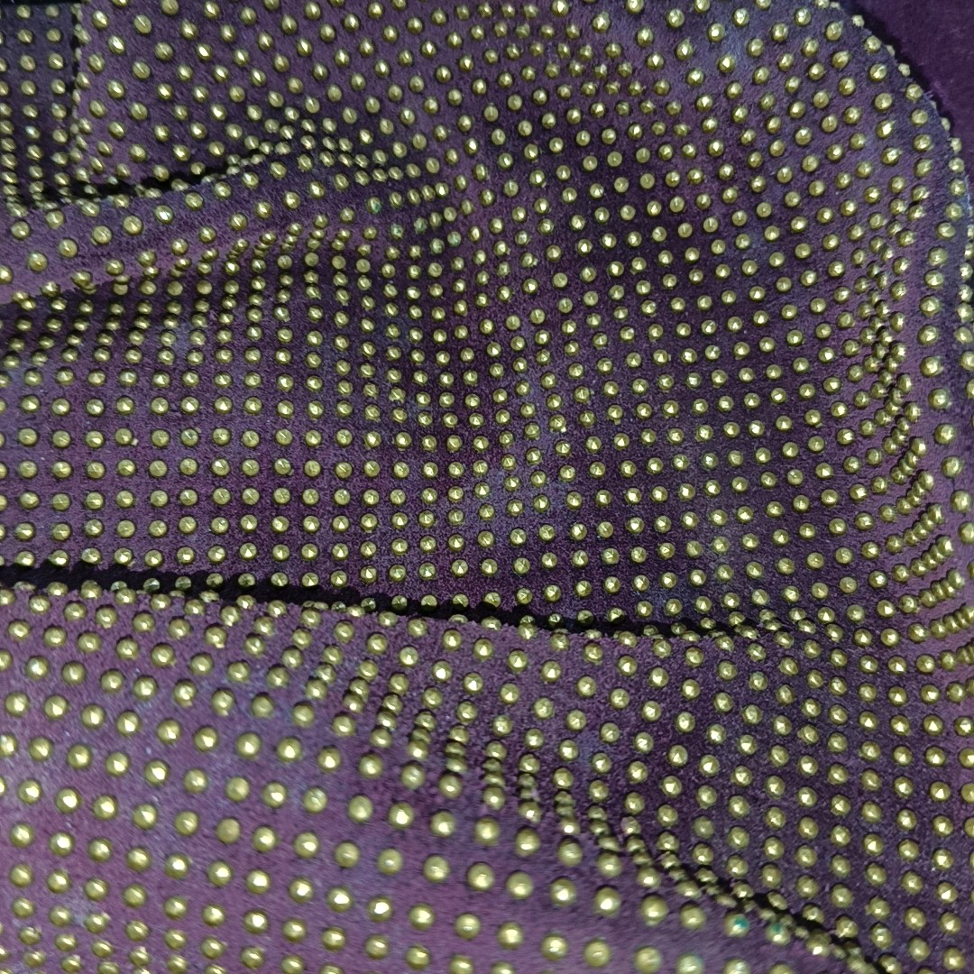BURBERRY Purple Velvet Leather Tote Bag Golden hardware-(SKU)-12946177