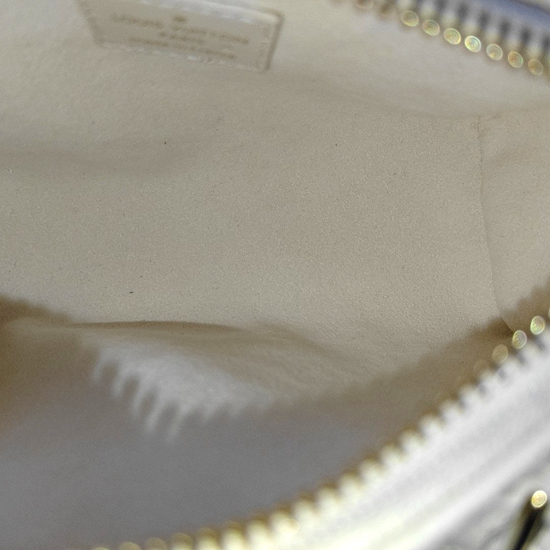 LOUIS VUITTON SPEEDY Nano White Calfskin Monogram Embossed Boston Bag Shoulder Bag Tote Bag Crossbody Bag Gold Hardware Removable Strap-(SKU)-965553381