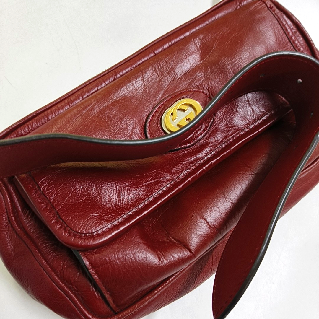 GUCCI 红色牛皮腰包腰包/胸包 Silver Hardware-(SKU)-958872084