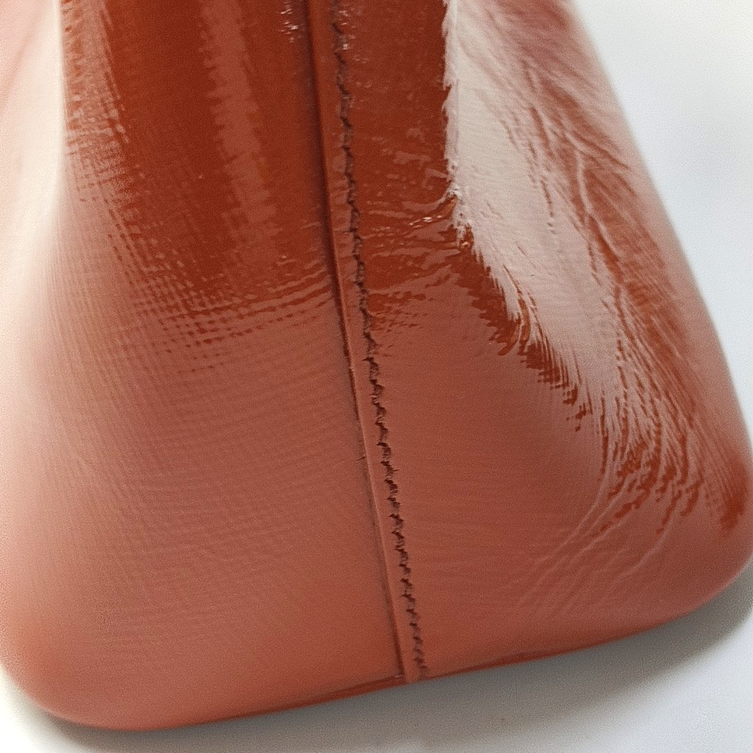 PRADA Promenade Orange Red Cowhide Logo Cross Grain Single Shoulder Crossbody Bag Golden hardware Removable shoulder strap-(SKU)-957813224