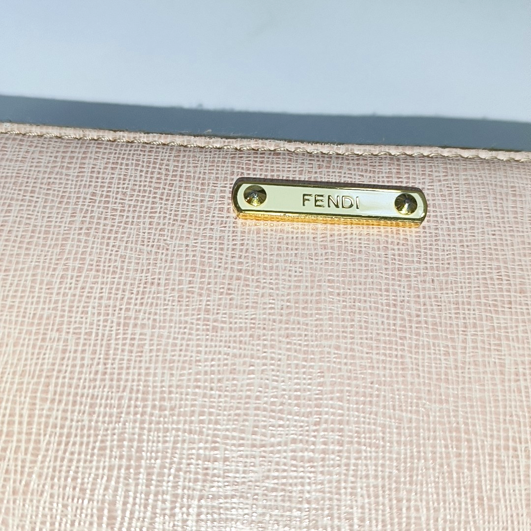 FENDI Pink Cowhide Wallet Golden hardware-(SKU)-931312334