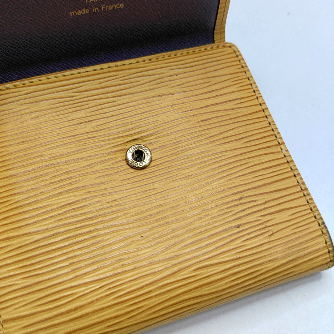 LOUIS VUITTON ELISE 黄色EPI牛皮水波纹钱包 Golden hardware-(SKU)-943615980