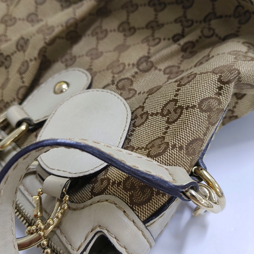 GUCCI Sukey Khaki canvas monogram crossbody bag, handbag Golden hardware Removable shoulder strap-(SKU)-946495807