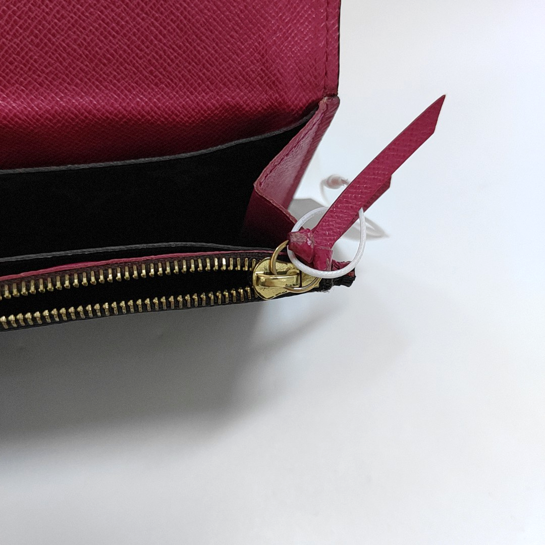 LOUIS VUITTON EMILIE Brown coated canvas vintage wallet Golden hardware-(SKU)-960163038