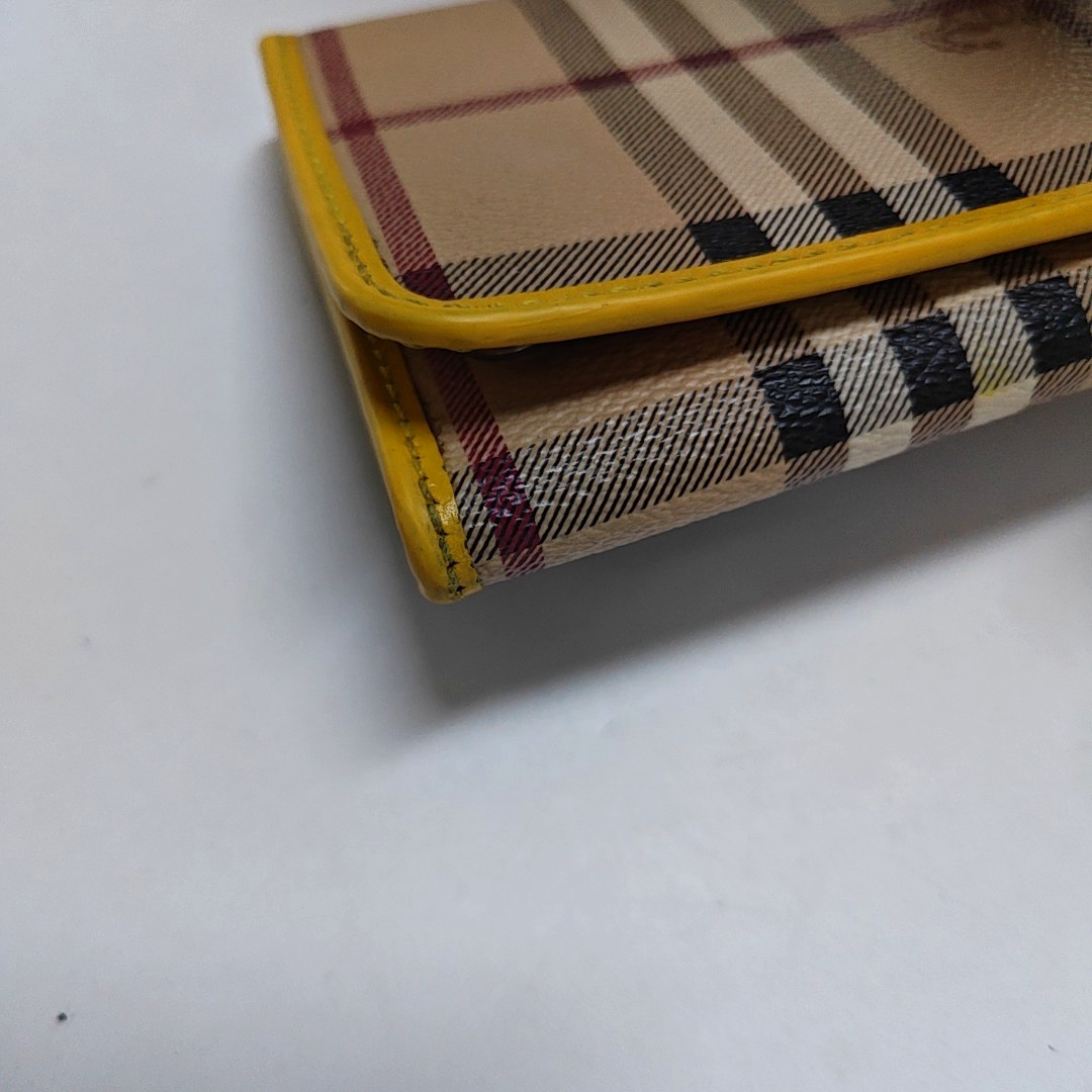 BURBERRY Khaki Coated Canvas Warhorse Plaid Wallet Golden hardware Sub-bag-(SKU)-951243159