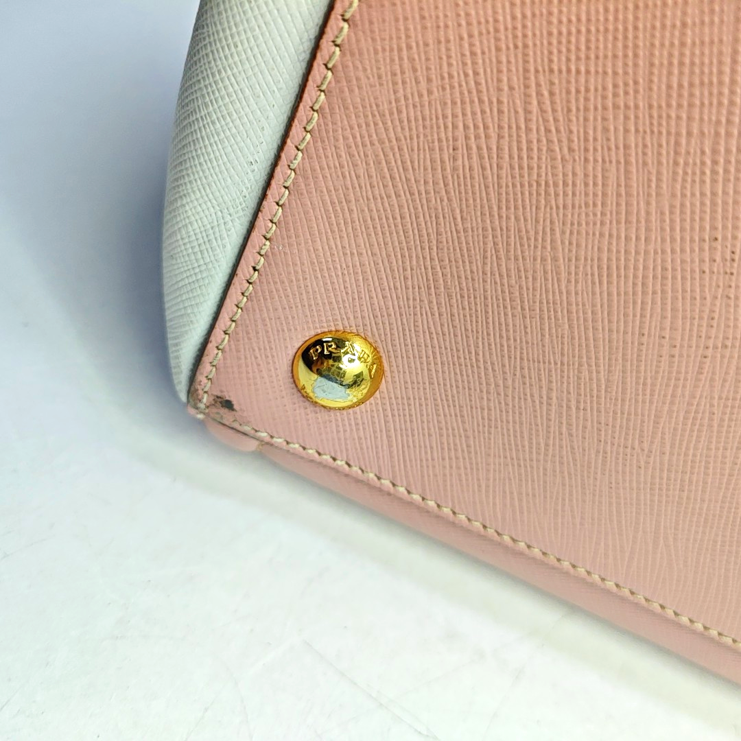 PRADA Tote bag Pink Calfskin Logo Tote Bag Golden hardware-(SKU)-958685441