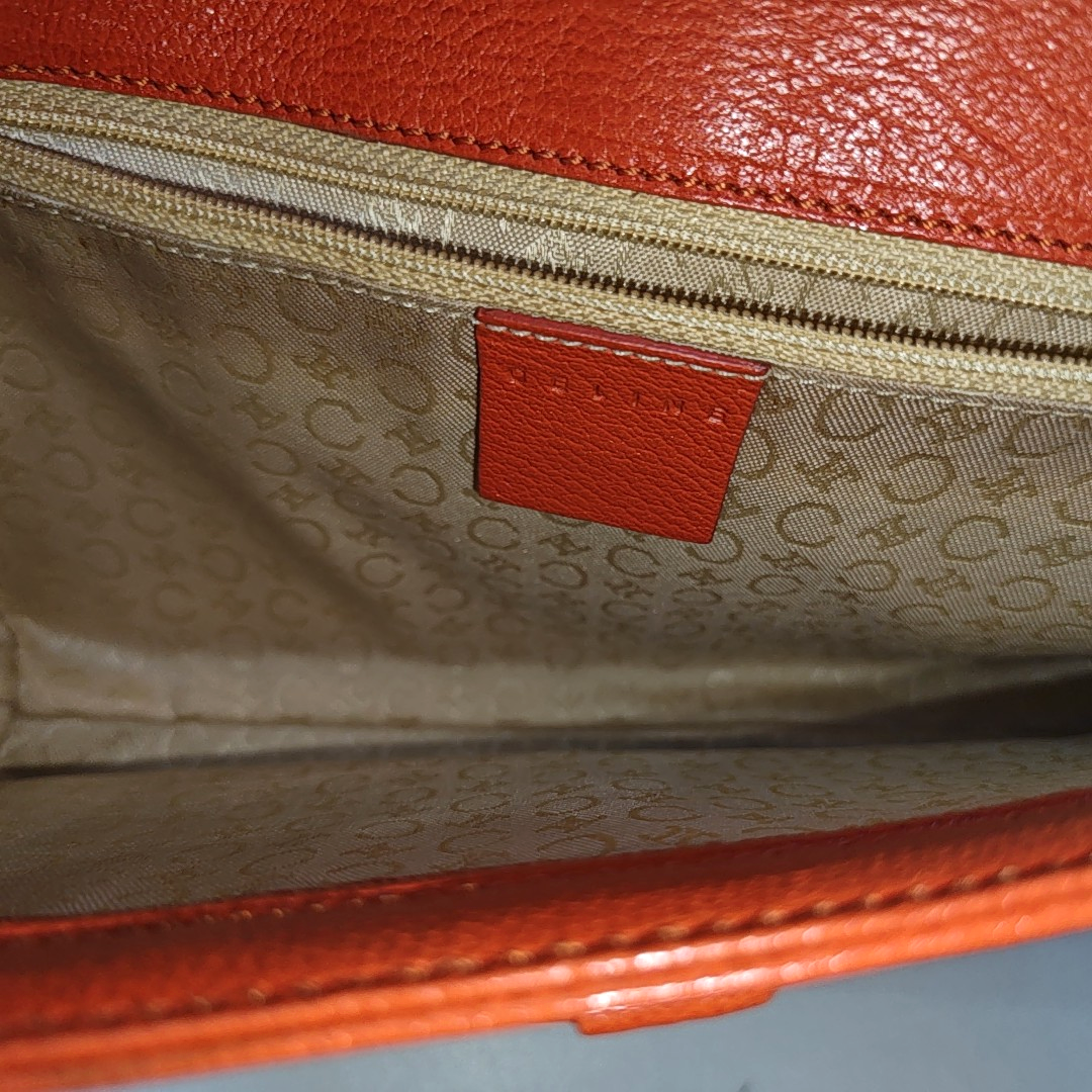 CELINE Red Calf Leather Crossbody Shoulder Bag Tote Golden hardware-(SKU)-941984200