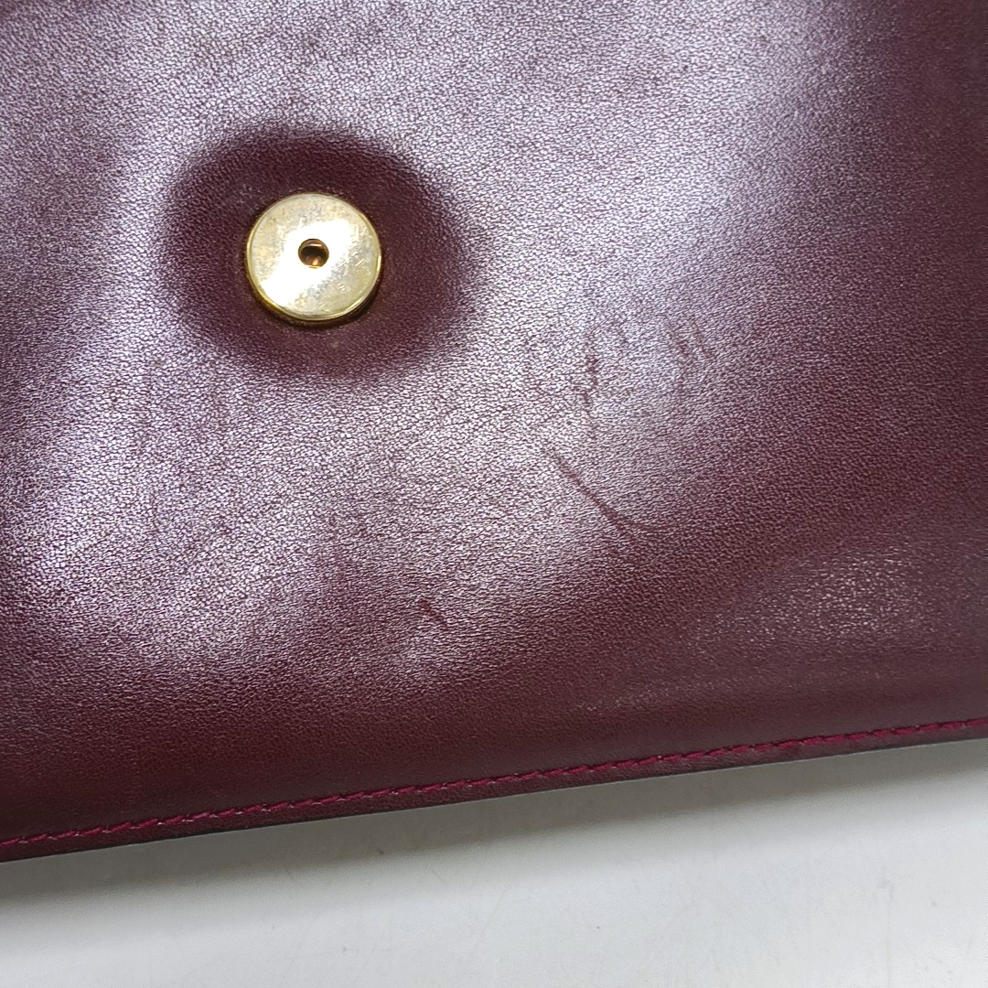 CELINE Burgundy Leather Single Shoulder Bag Golden hardware Removable shoulder strap-(SKU)-954657599