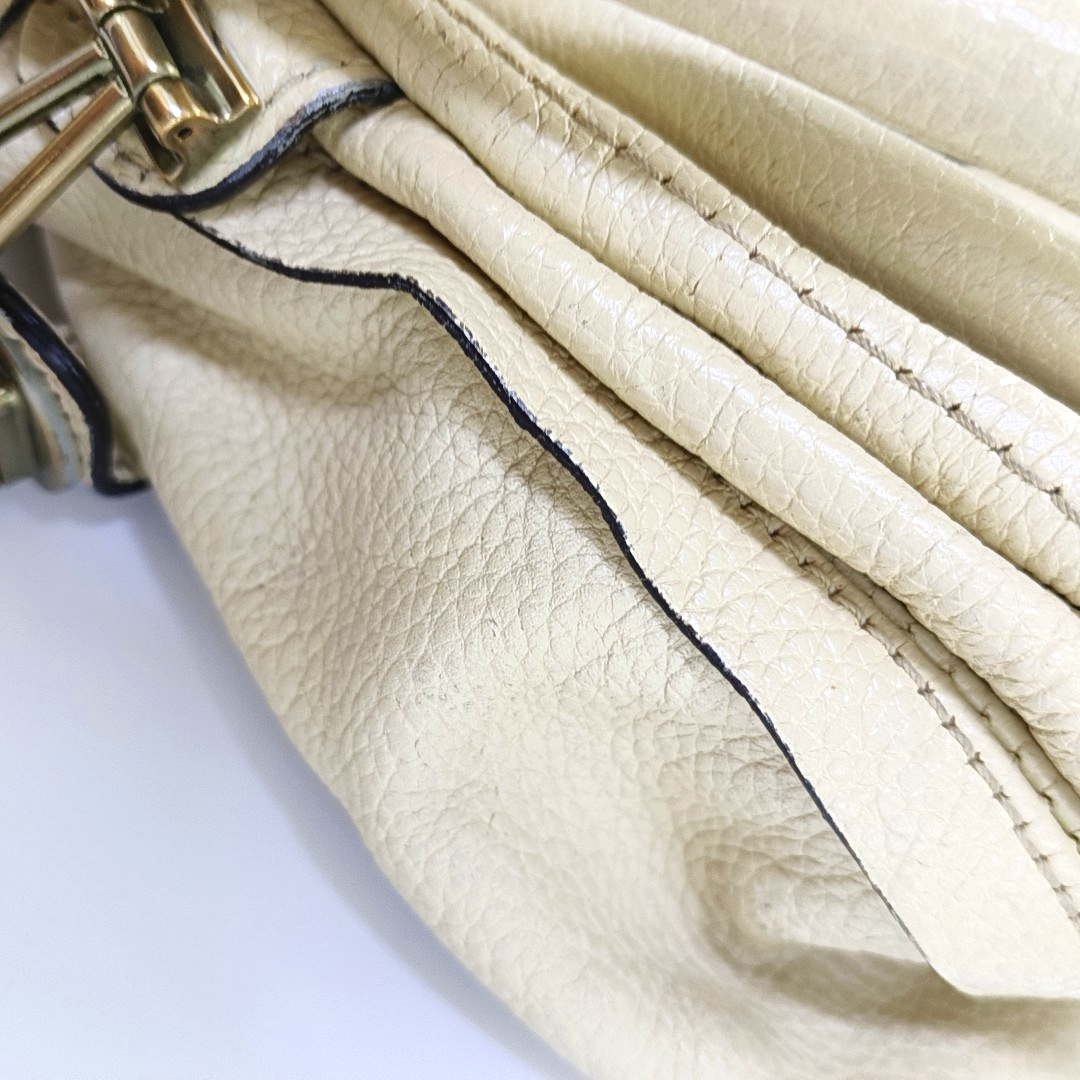 Chloé Paraty Medium size Beige Leather Single Shoulder Bag Golden hardware Removable shoulder strap-(SKU)-960652905