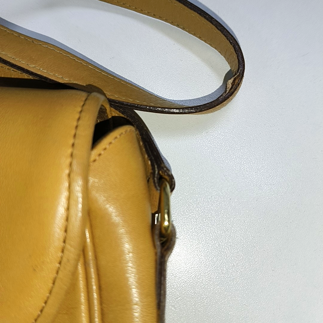 CELINE Brown Leather Single Shoulder Bag Crossbody Bag Silver Hardware-(SKU)-14353451