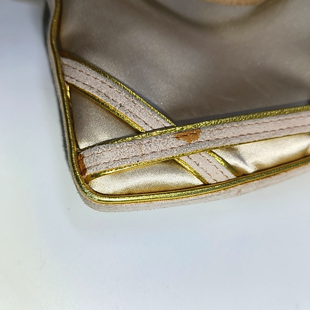 PRADA Tote bag Nude Pink Satin Tote Bag Golden hardware-(SKU)-14425412