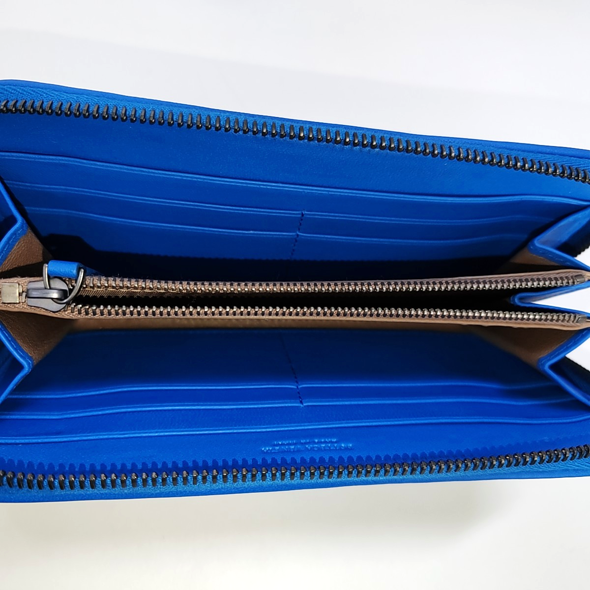 BOTTEGA VENETA Blue sheepskin woven wallet Black hardware-(SKU)-958486803