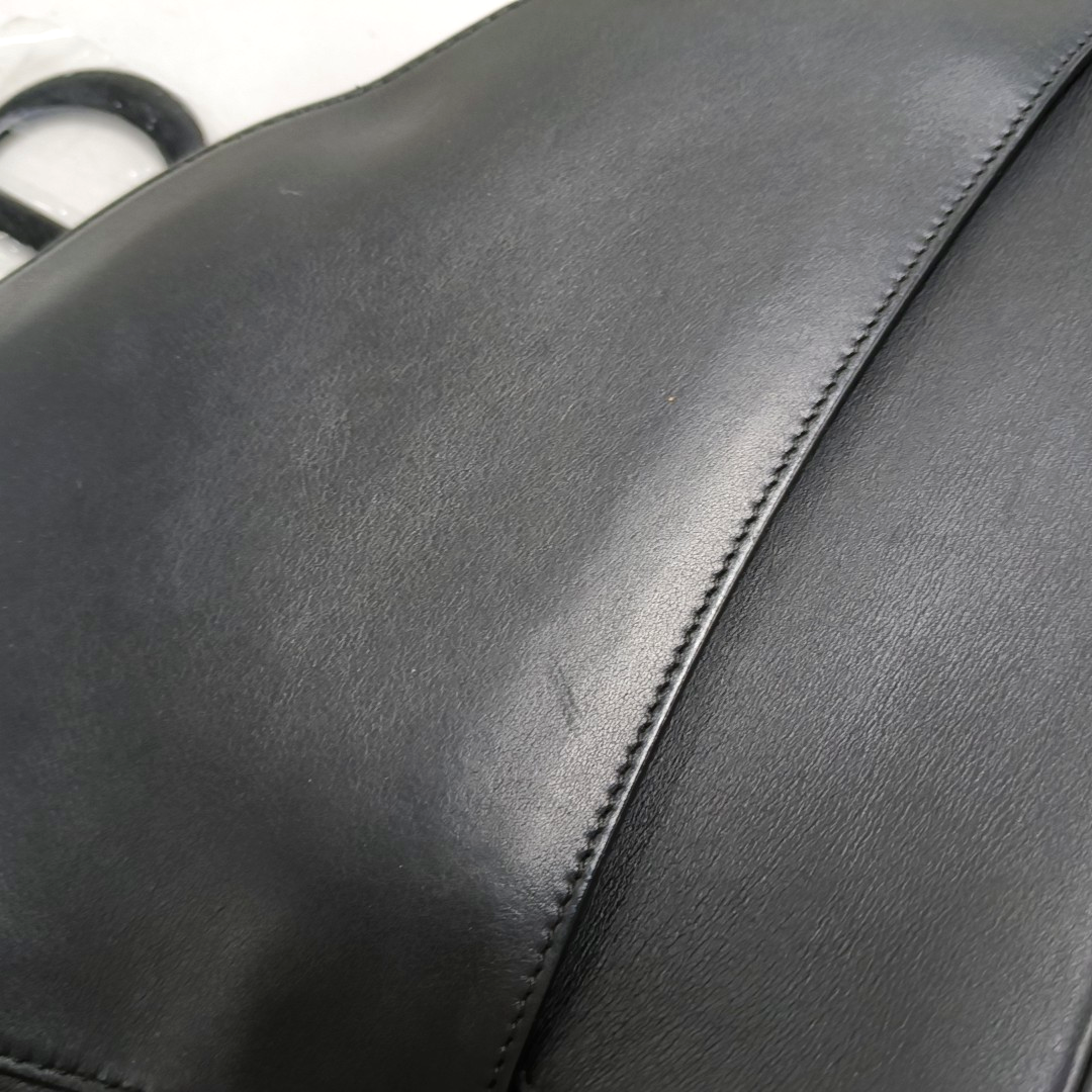 DIOR Saddle Small Black Calfskin Saddle Bag Single Shoulder Bag Tote with Black Hardware and Removable Strap-(SKU)-940890470