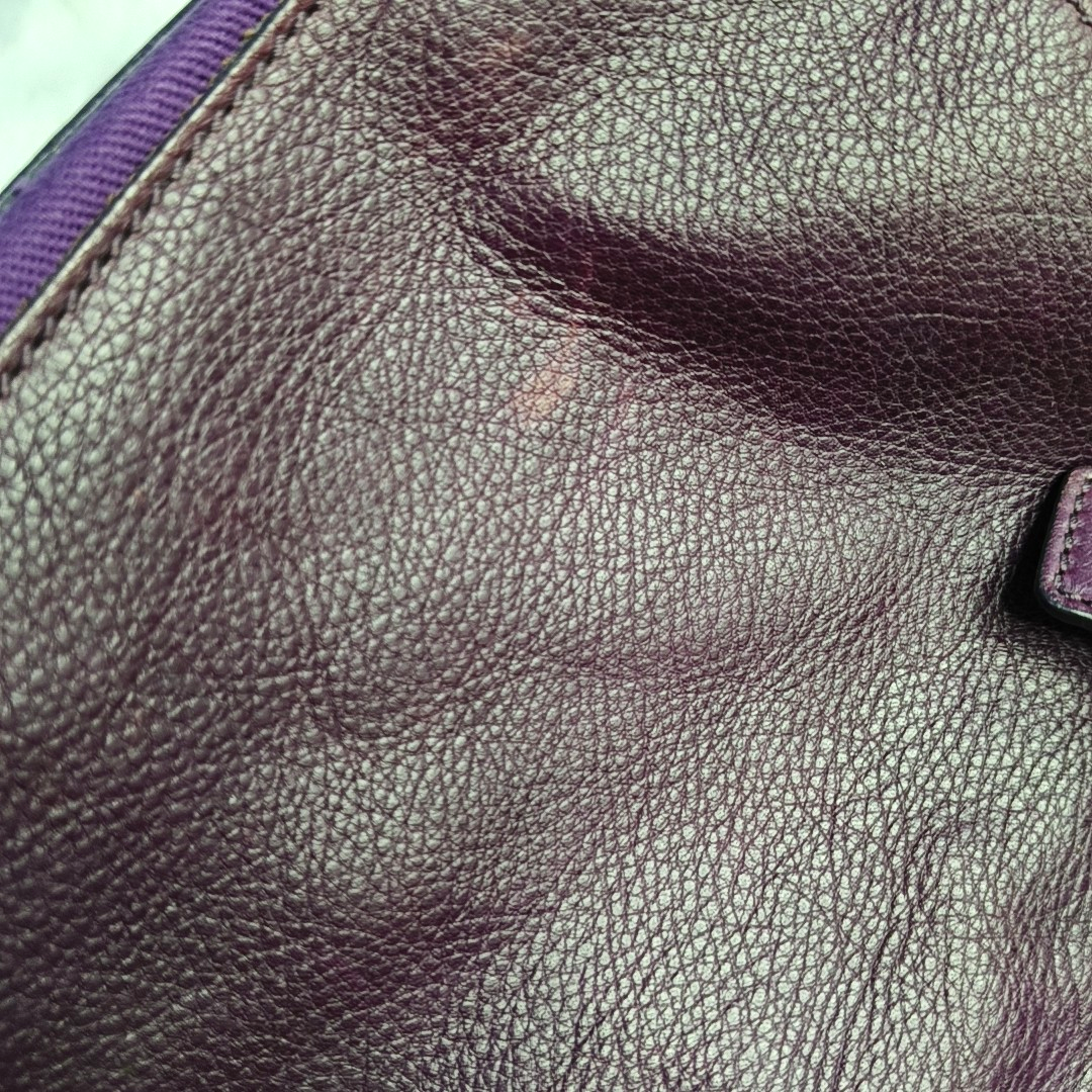 YSL MUSE TWO Purple Leather Tote Golden hardware-(SKU)-954560346
