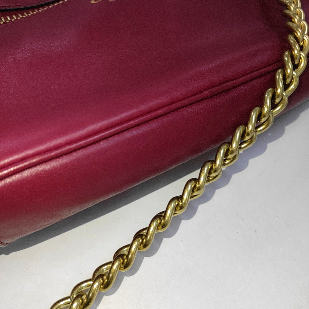 COACH Camera Bag Pink Leather Fringe Single Shoulder Crossbody Bag Golden hardware-(SKU)-14510402