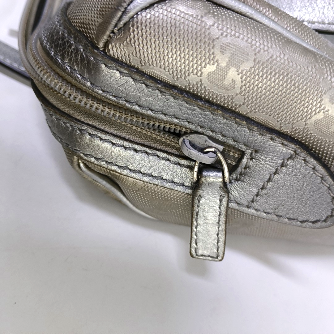 GUCCI Guccissima Silver Coated Canvas Monogram Handbag Silver Hardware-(SKU)-951869728