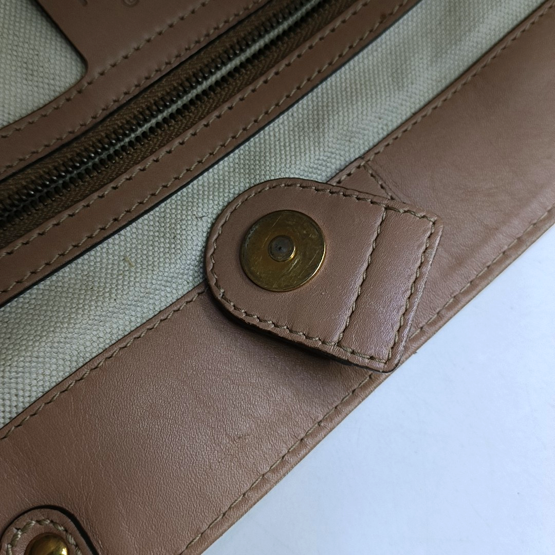 GUCCI Sukey Khaki Canvas Monogram Tote Bag Single Shoulder Bag Golden hardware-(SKU)-951940083