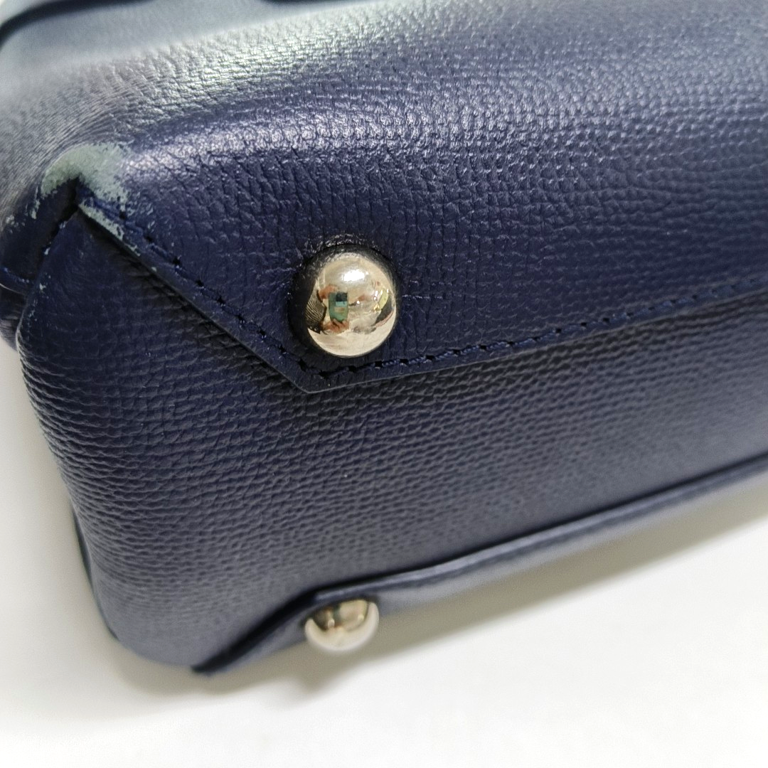 BURBERRY The Banner Small size Navy Blue Cowhide Shoulder Bag Tote Crossbody Silver Hardware-(SKU)-950330080