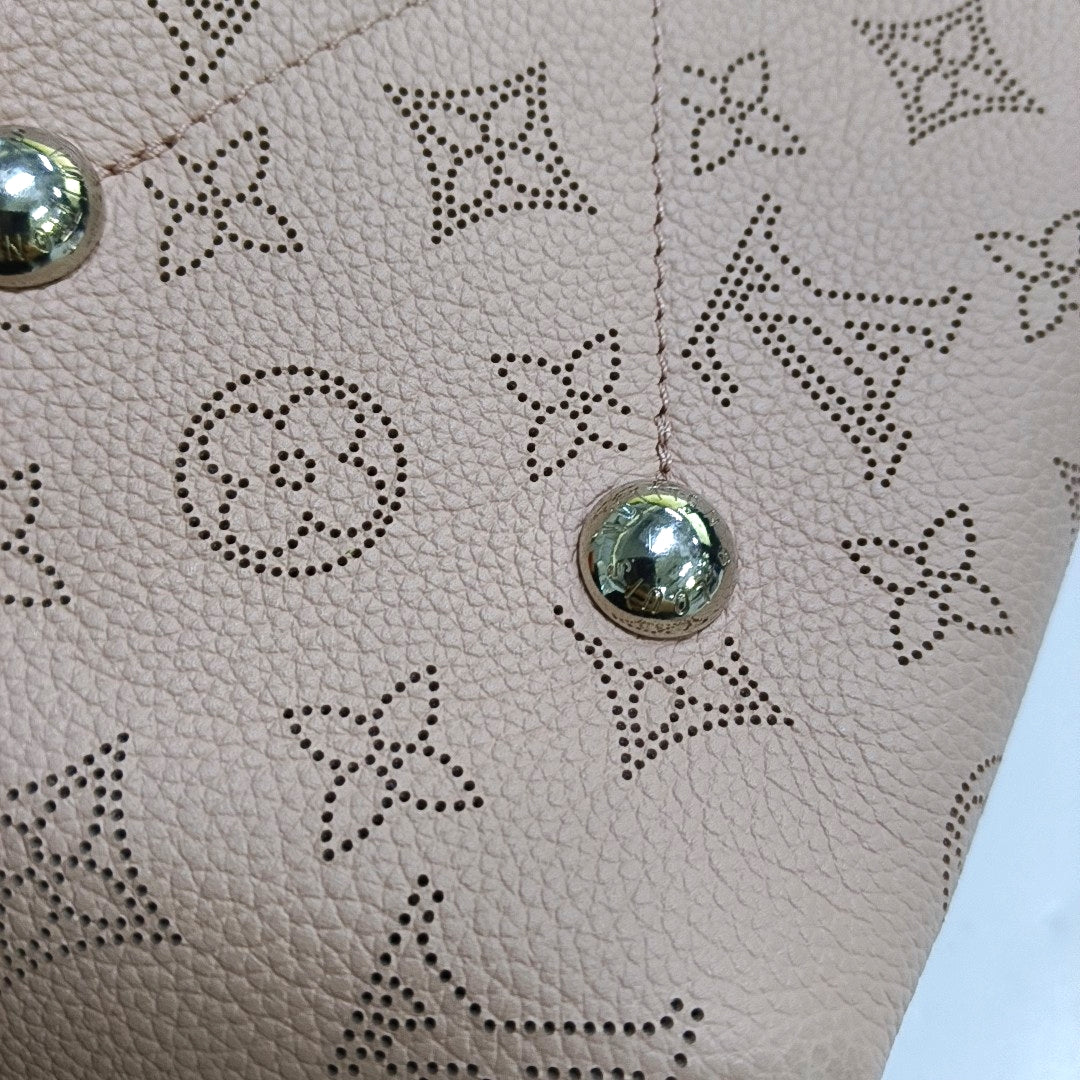 LOUIS VUITTON BELLA pink leather Monogram woven shoulder bag with 2 detachable straps, silver hardware-(SKU)-968037348