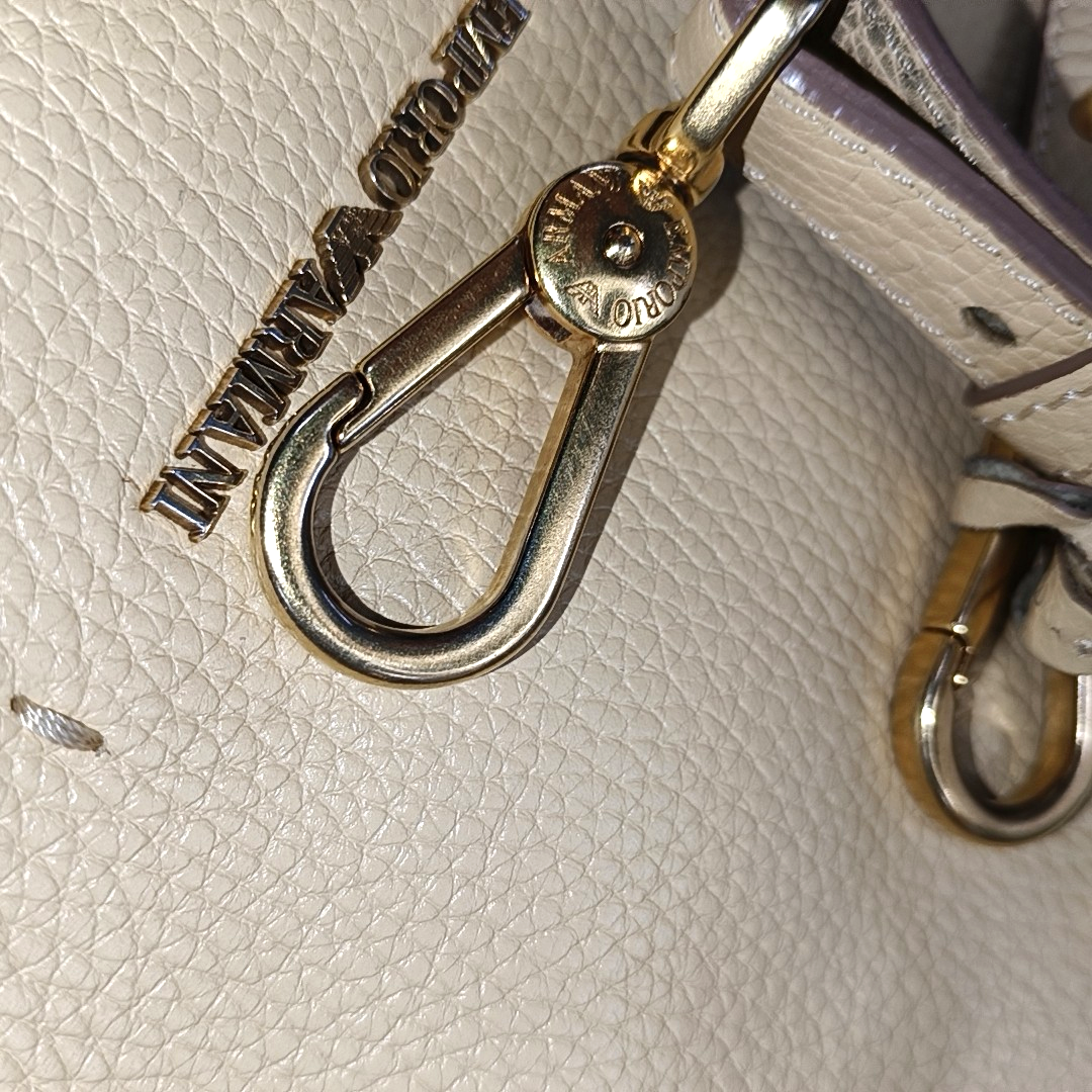 EMPORIO ARMANI Khaki Calf Leather Crossbody Shoulder Bag Golden hardware Removable shoulder strap-(SKU)-933628444