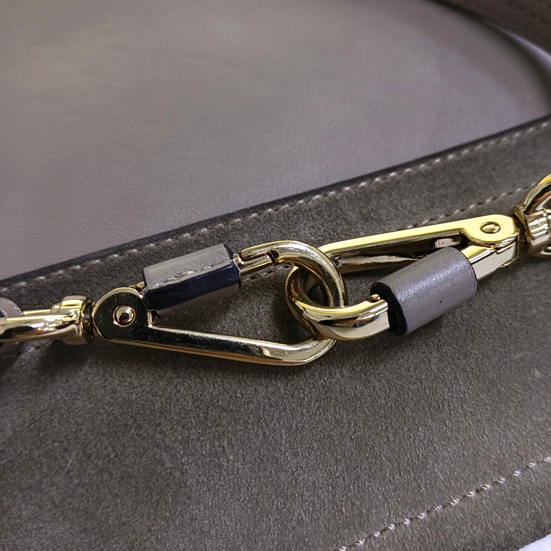 Chloé Faye Medium size Khaki Calf Leather Crossbody Shoulder Bag Golden hardware Removable shoulder strap-(SKU)-952757311