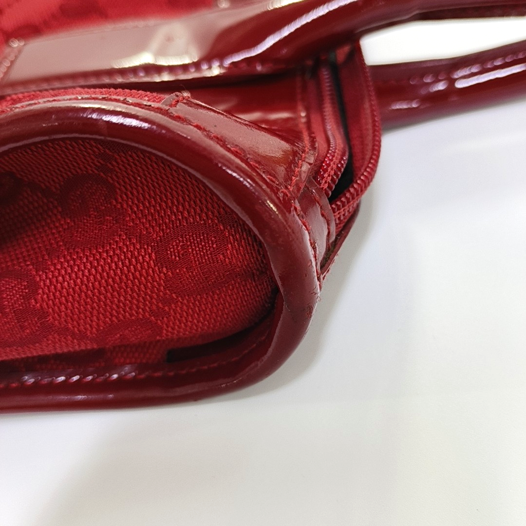 GUCCI Red fabric old flower handbag, single shoulder bag Golden hardware-(SKU)-960504156