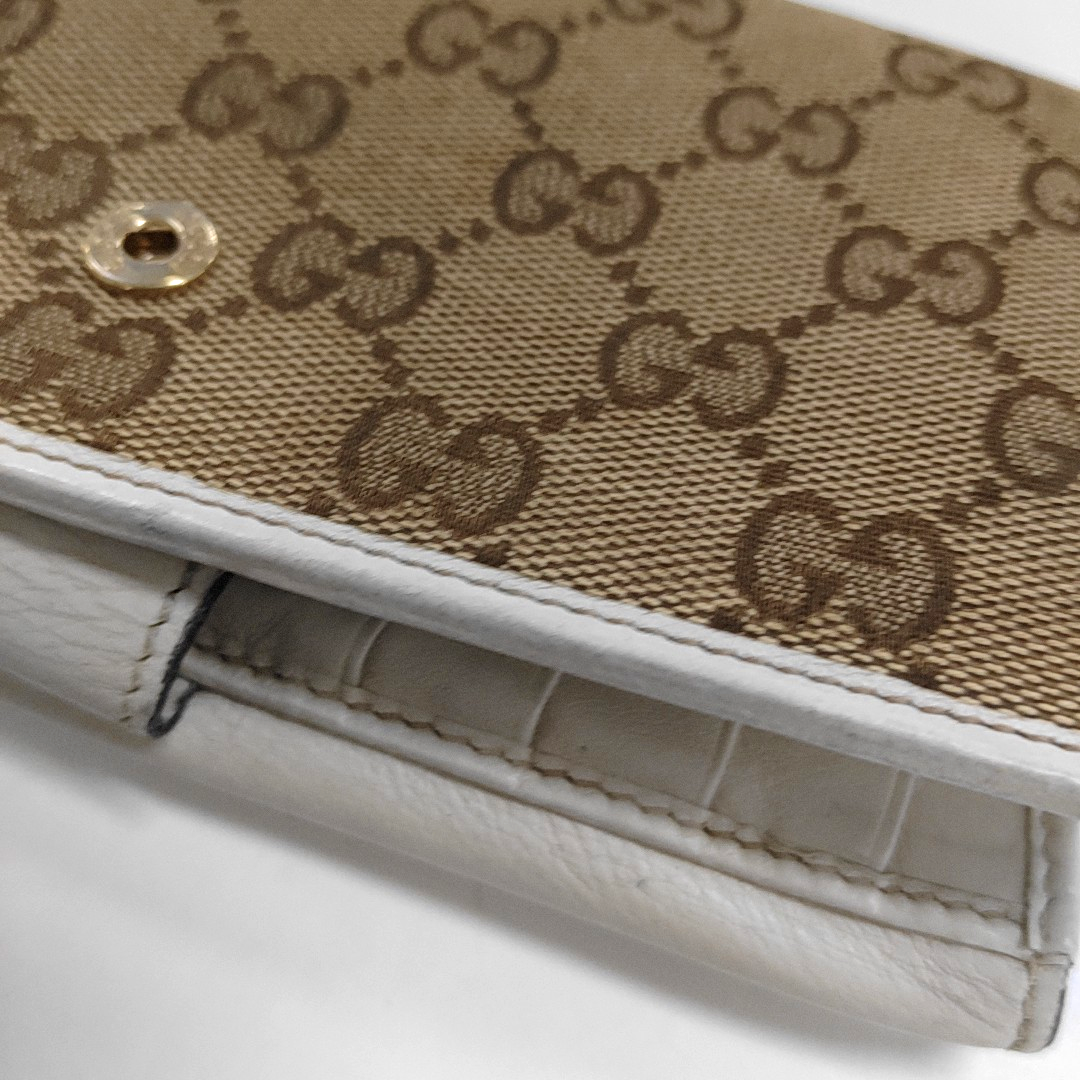 GUCCI Lovely Khaki Canvas Monogrammed Coin Purse Golden hardware-(SKU)-928591685