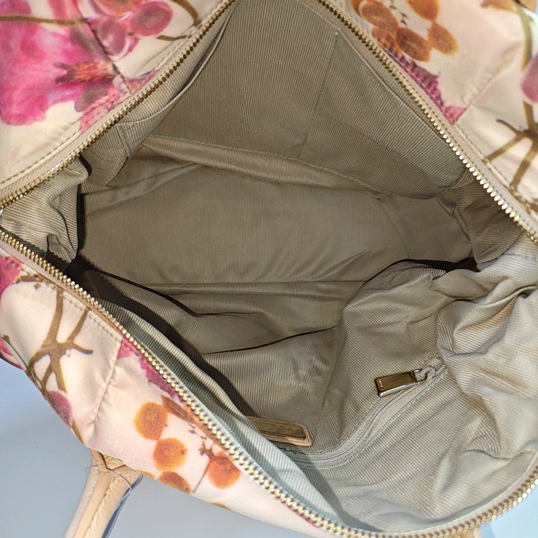 FURLA Beige fabric printed single shoulder bag Rose Gold Hardware Removable shoulder strap-(SKU)-940524679
