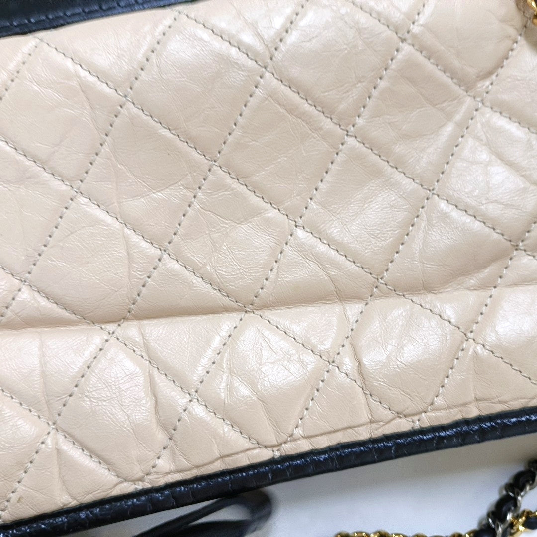 CHANEL GABRIELLE Medium Beige Quilted Leather Hobo Shoulder Bag Crossbody Bag with Detachable Strap-(SKU)-968972400