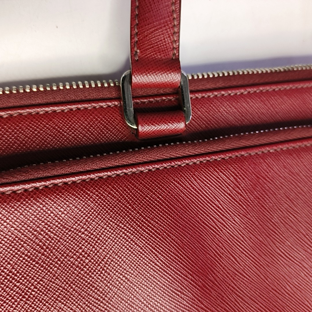 PRADA Red Cowhide Tote Bag Silver Hardware-(SKU)-954933238