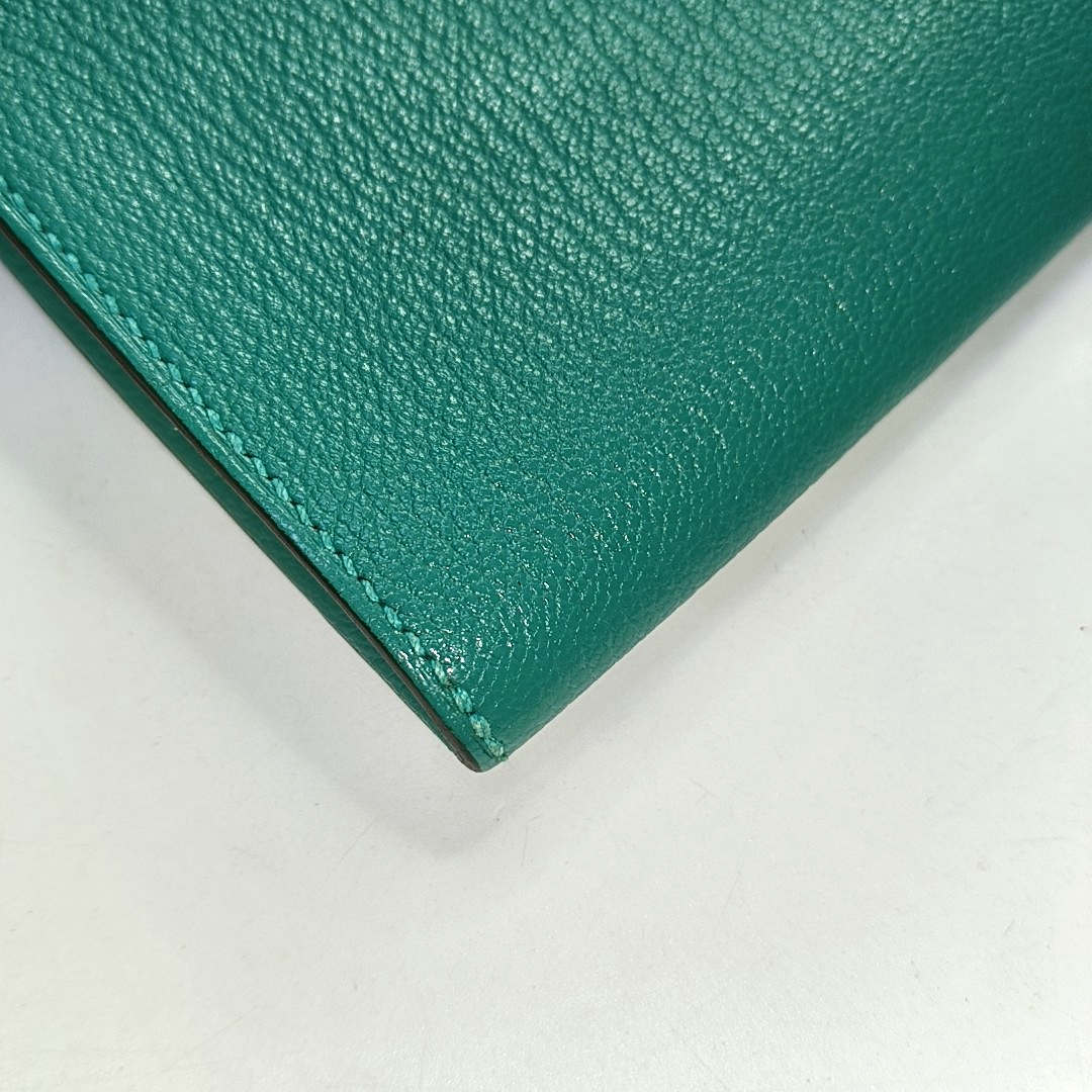 HERMÈS Cinhetic Velvet Green Chèvre Mysore Goat Leather Crossbody Shoulder Bag Golden Hardware D Removable Shoulder Strap-(SKU)-950551158