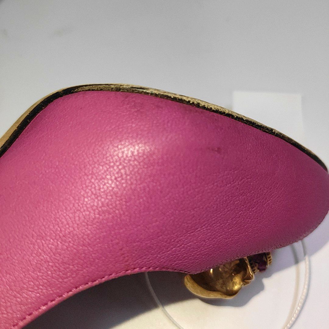 Alexander McQUEEN 36code Pink leather ladies high heels for spring and autumn-(SKU)-938526746