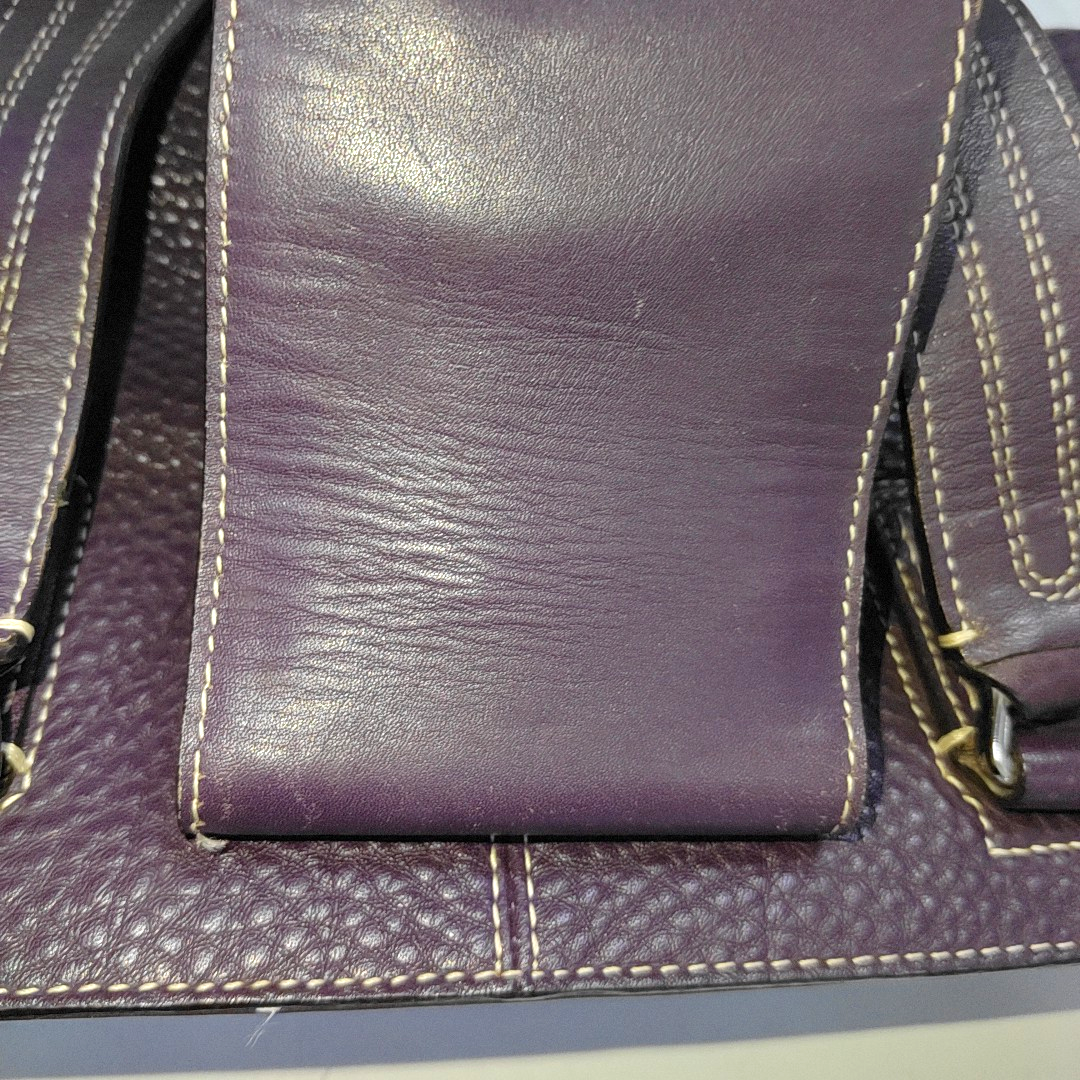 COACH Tote bag Purple Leather Handbag Silver Hardware-(SKU)-938235909