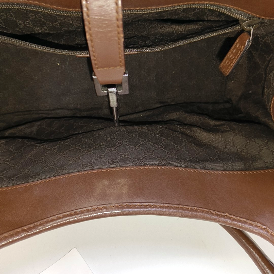 GUCCI Bardot Brown Canvas Handbag Silver Hardware-(SKU)-956549892