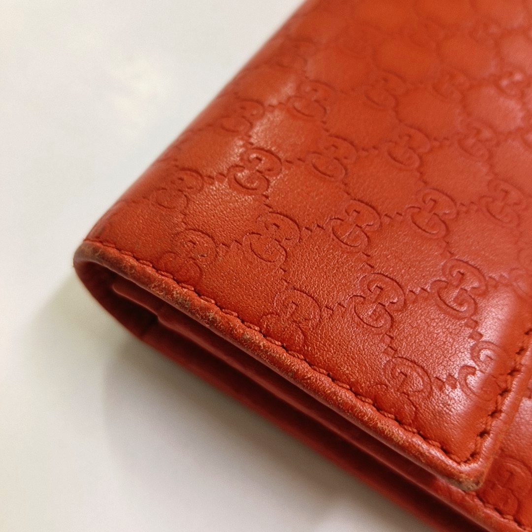 GUCCI Microguccissima Orange leather old-favorite wallet Golden hardware-(SKU)-958770113