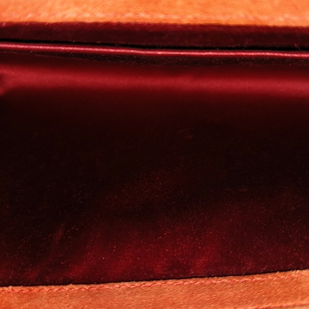 YSL BELLE JOUR Orange Leather Embossed Clutch Silver Hardware-(SKU)-13794790