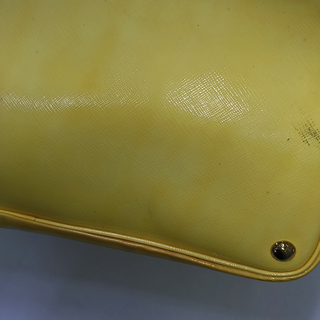 PRADA Double Yellow cowhide logo cross-grain shoulder bag Golden hardware Removable shoulder strap-(SKU)-945527362