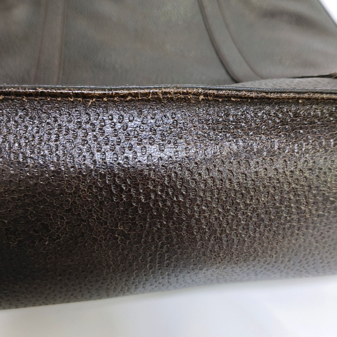 FENDI Dark Brown Leather Single Shoulder Bag Tote Golden hardware-(SKU)-960577572