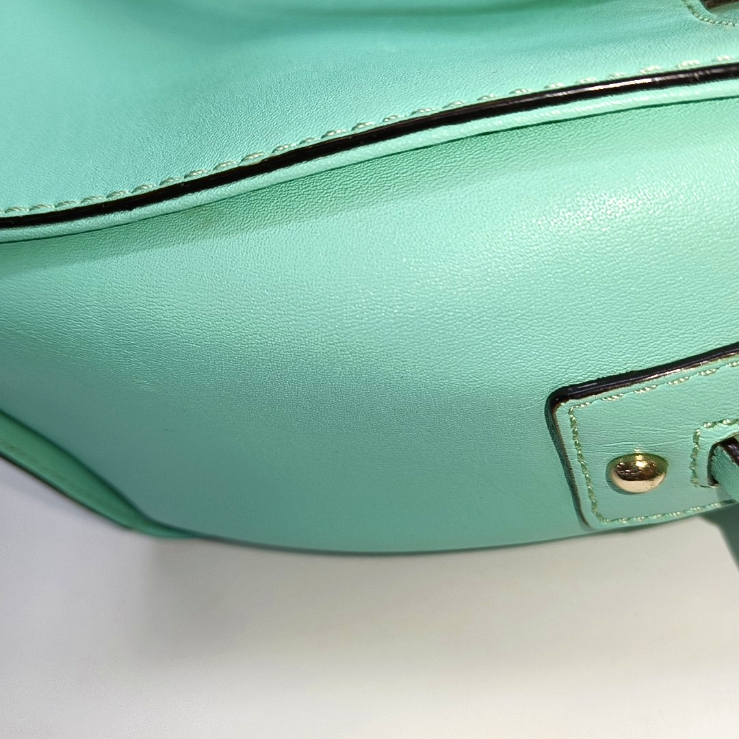 Kate Spade Green leather single shoulder bag handbag crossbody bag Golden hardware Removable shoulder strap-(SKU)-14289698